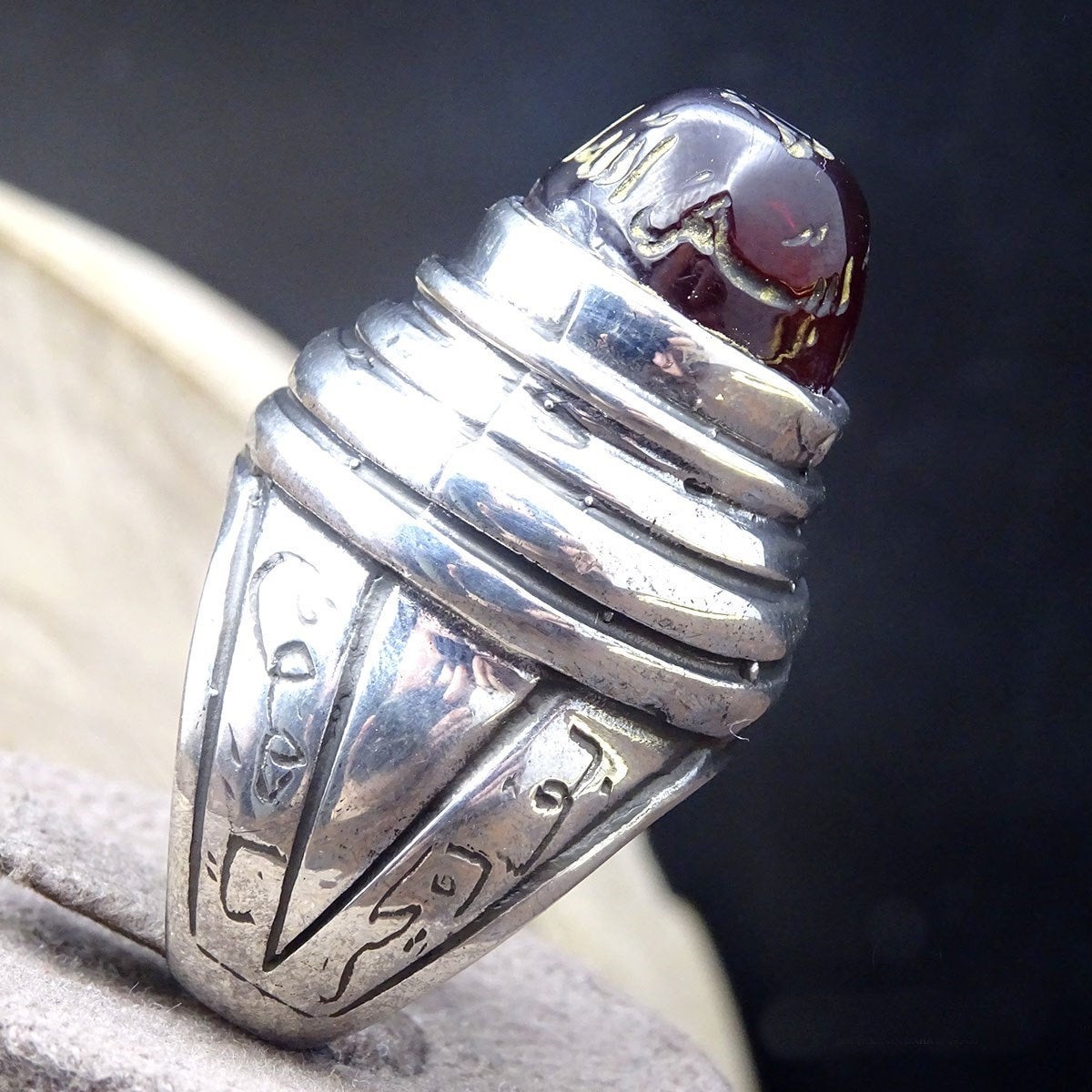 Sterling silver armor on sale ring