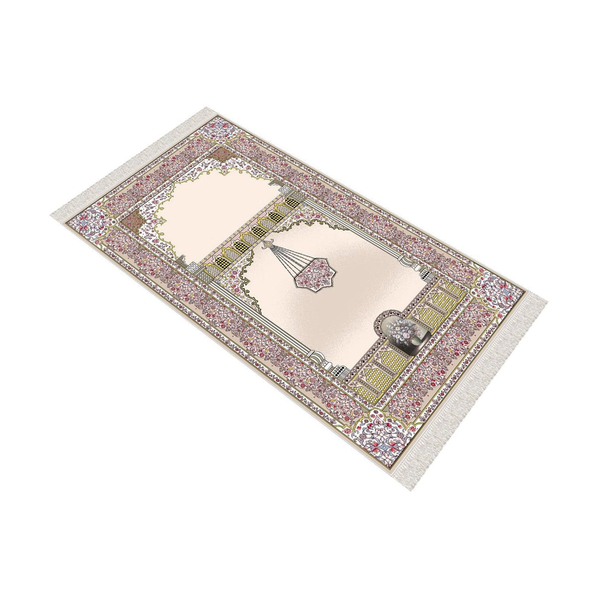 Tulip Era Soft Padded Prayer Rug | Cotton Layer Janamaz | Anti Slip Backing Bamboo Cotton Prayer high quality Mat | Islamic Gifts