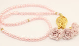 Baby Pink Misbahas, prayer beads with rose, Handmade Prayer Beads 99 Misbaha, Masbaha, Tasbeeh, 6mm beads, Tasbeeh with Rose, TSTR