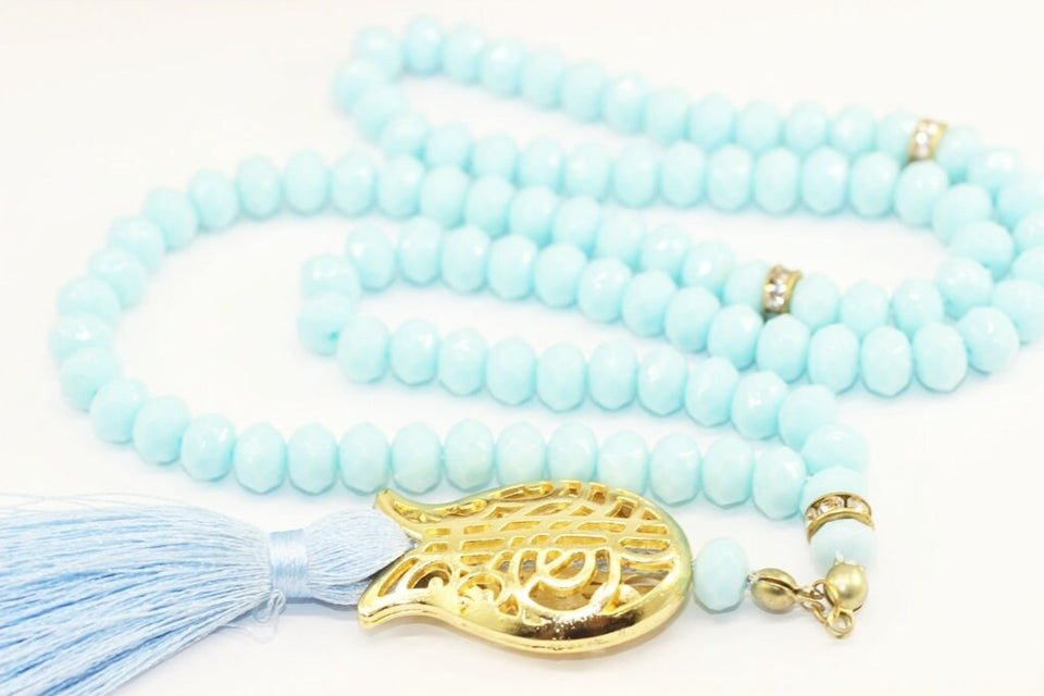 Light Blue Misbahas, prayer beads, Handmade Prayer Beads 99 Misbaha, Masbaha, 99 beads Tasbeeh, 8mm beads, Tasbeeh, prayer beads, TSPB