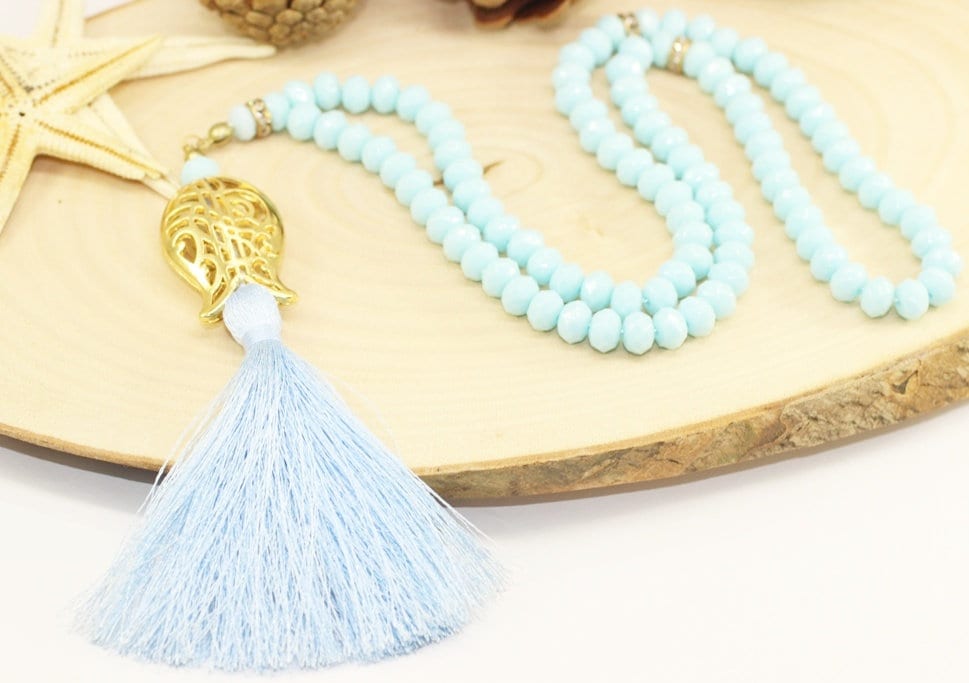 Light Blue Misbahas, prayer beads, Handmade Prayer Beads 99 Misbaha, Masbaha, 99 beads Tasbeeh, 8mm beads, Tasbeeh, prayer beads, TSPB