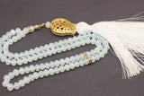 Moon White Misbahas, crystal prayer beads, Handmade Prayer Beads 99 Misbaha, Masbaha, 99 beads Tasbeeh, 6mm beads, Crystal Tasbeeh, TMCB