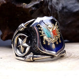 Handmade Ottoman Coat of Arms Silver Ring - 925 Sterling Silver Symbolic Ring - Mens stamp ring - Turkish Jewelry - islamicbazaar