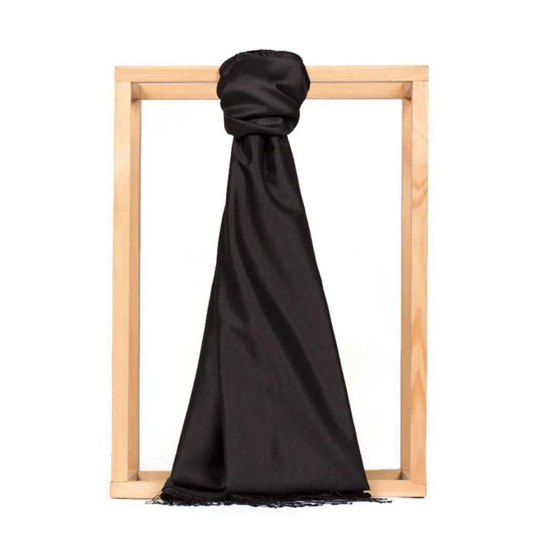 Silk Black Scarf Hijab, Soft Turkish Style Hijab, %100 Silk Shawl, Muslimah Wear, Muslim Women Clothing IPKV