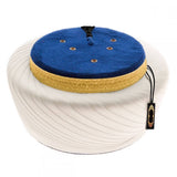 Turkish Style Cream and Blue Imamah, Sunnah Kufi Cap, Muslim Men's Hat Cap, Muslim Clothing