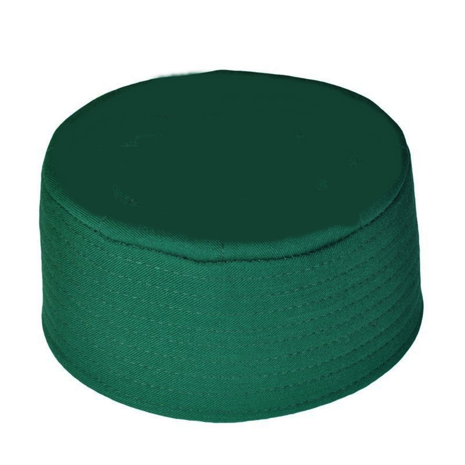 56 CM Plain Green Kufi, Prayer Hat Takke, Ideal for Wrapping, Men Kufi, Sunnah Wear, Muslims Hat, Taqiyah, embroidered prayer hat, Mens Cap