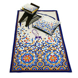 Prayer Rug Set, Cushion Cover, Quran i Kareem Cover, Prayer Mat and Tasbeeh with Roses, Islamic Gift, Muslimah Gift - islamicbazaar