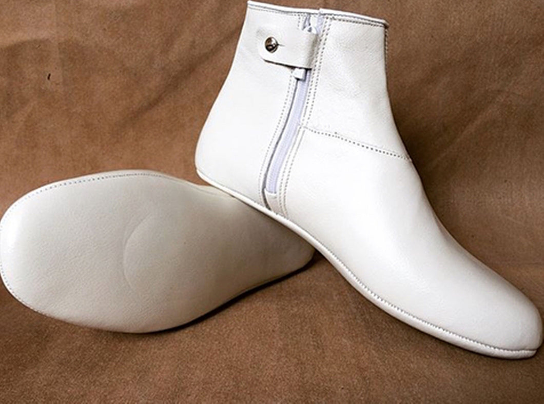 Genuine Leather White Feet Warmer with Men Size, Winter socks, Shoes, Slippers Islam Mest, Khuffain, Wudu Socks, Home Shoes