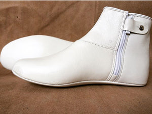 Genuine Leather White Feet Warmer with Men Size, Winter socks, Shoes, Slippers Islam Mest, Khuffain, Wudu Socks, Home Shoes