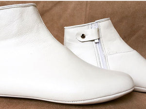 Genuine Leather White Feet Warmer with Men Size, Winter socks, Shoes, Slippers Islam Mest, Khuffain, Wudu Socks, Home Shoes