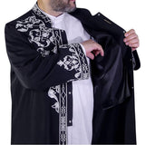 Celebi S, M, L, XL, XXL  Embroidered Black Jubbah, Islamic Mens Wear, Bordured Thobe, Galabiyya, Long Kurta, Cubbe