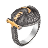 Dirilis Ertugrul Silver Ring, Sword and Shield Ring, 925 Sterling Silver Mens Ring, Resurrection Ertugrul Accessories 03 - islamicbazaar