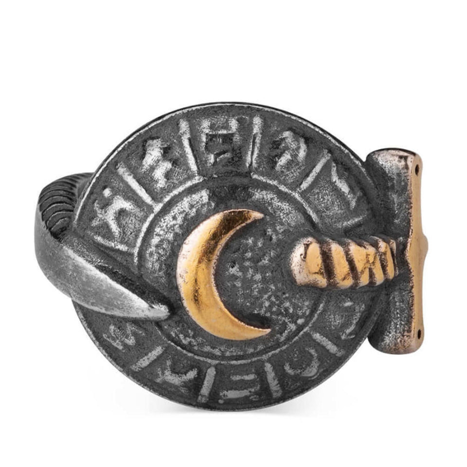 Dirilis Ertugrul Silver Ring, Sword and Shield Ring, 925 Sterling Silver Mens Ring, Resurrection Ertugrul Accessories 03 - islamicbazaar