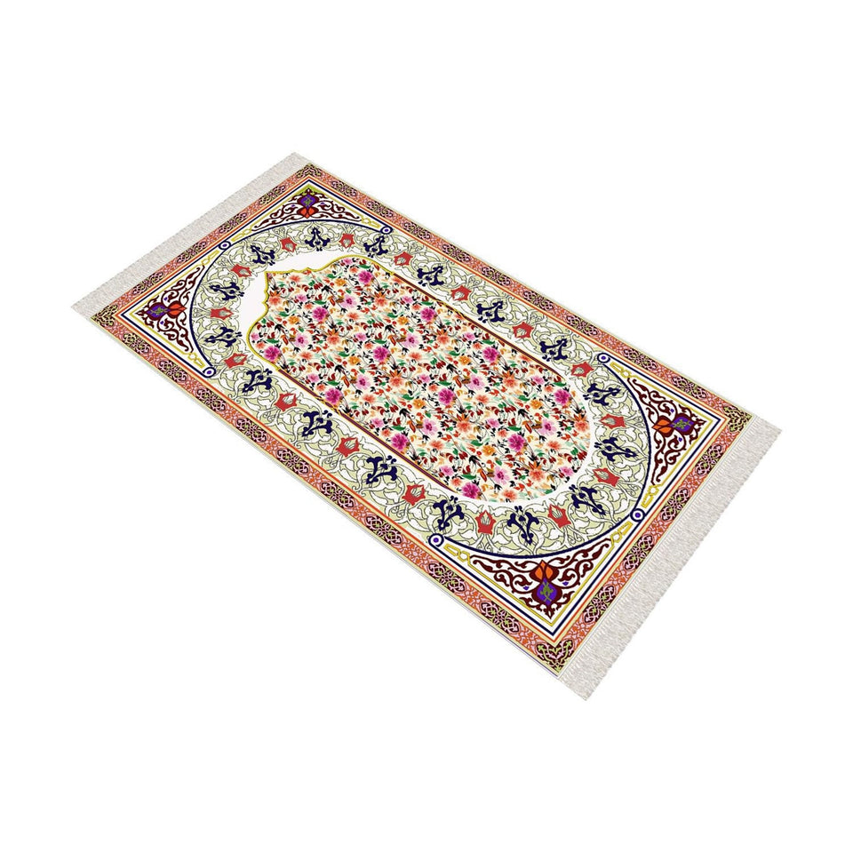 Mosaic Carpet Soft store Padded Prayer Rug | Cotton Layer Janamaz | Anti Slip Backing Bamboo Cotton Prayer Mat | Islamic Gifts