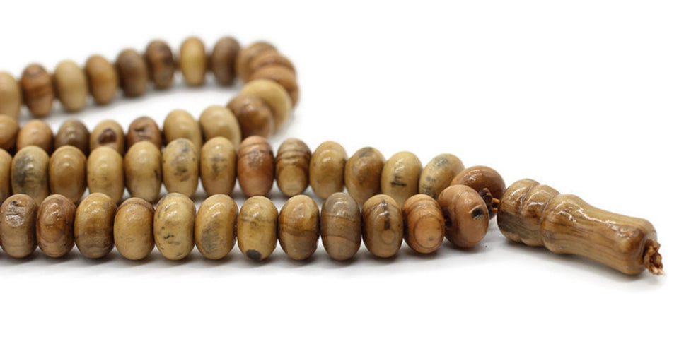 Natural Wood 99 beads Tasbeeh - Wooden Misbaha - Islamic Gifts - Prayer Beads - 5x9 mm Tasbeeh - Misbaha - Dhikr Prayer Beads