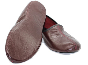 Genuine Leather Bordeaux Slippers Women Size | Unisex House Slippers | Handmade Leather Socks | Leather Home Shoes | Grounding Shoes