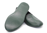 Genuine Leather Dark Green Slippers Women Size | Woman House Slippers | Handmade Leather Socks | Leather Home Shoes