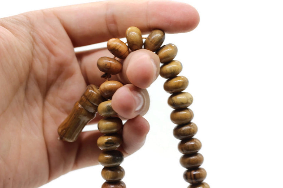 Natural Wood 99 beads Tasbeeh - Wooden Misbaha - Islamic Gifts - Prayer Beads - 5x9 mm Tasbeeh - Misbaha - Dhikr Prayer Beads