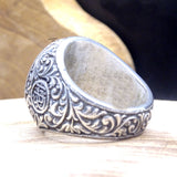 Relief Art Master Craft Personalized Engraved Ring For Men | Sterling Silver Ring | Silver Stackable Ring | Calligraphy | Personalized Gift