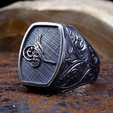 Tughra With Master Work Calligraphy Sterling Silver Ring for Men | Sterling Silver Ring | Personalized Ring