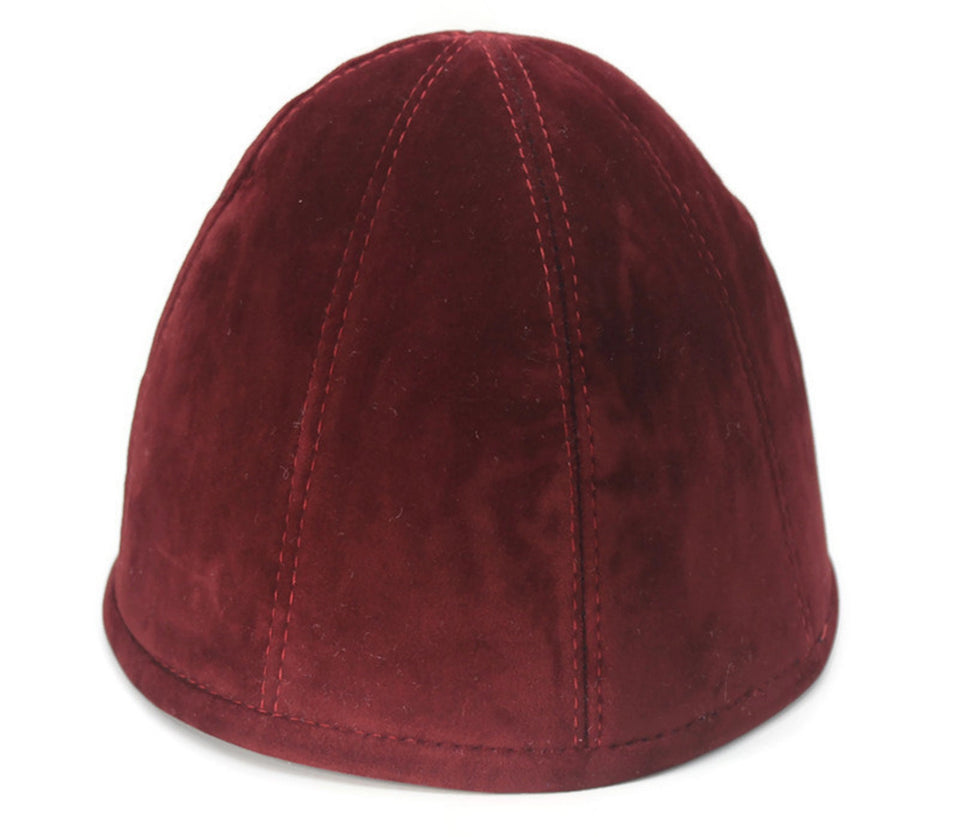 61 cm Beautiful Red Velvet Embroidered Kufi Muslim Kufi Takke Peci Kofia Hat Topi, Dervish Clothing, Haqqani Sufi Hat