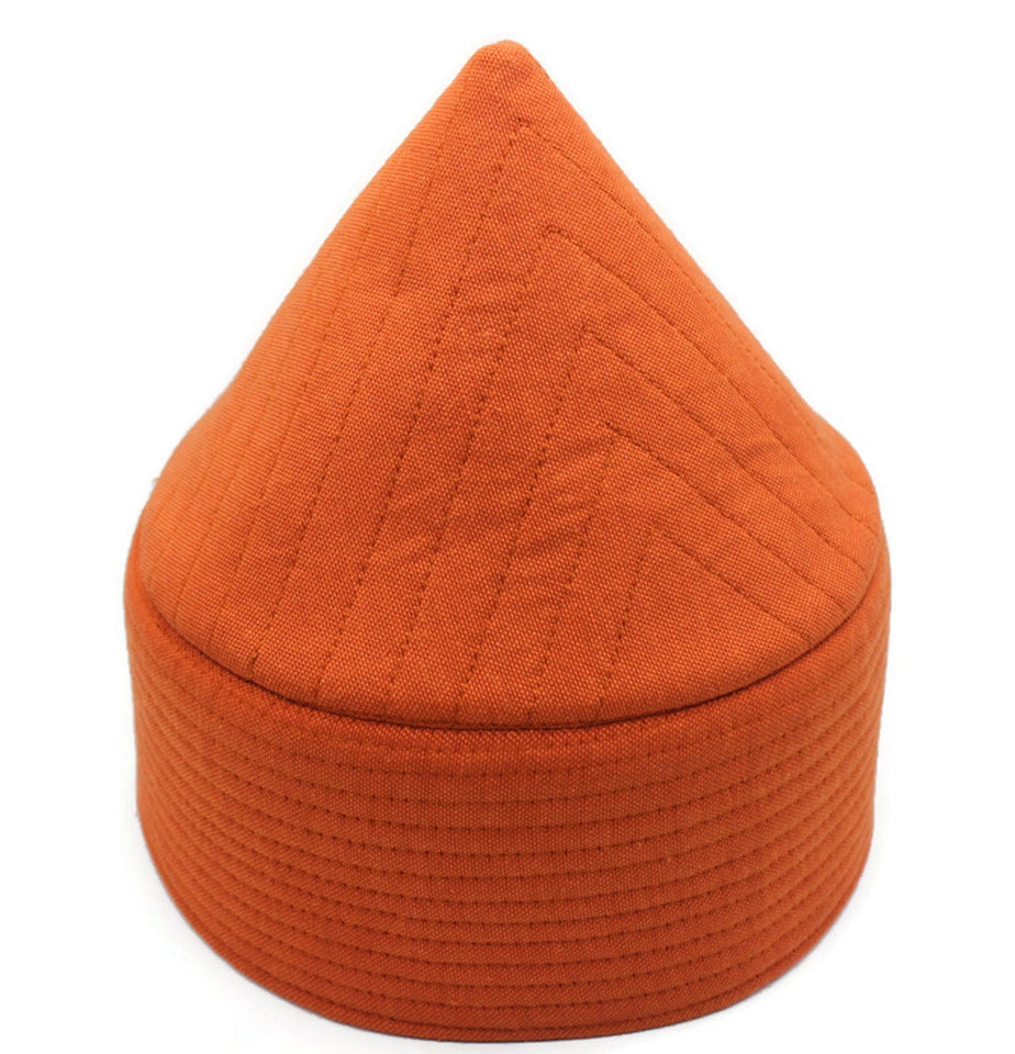 Orange Naqshibandi Kufi Muslim Takke Peci Kofia Hat Topi, Dervish Clothing, Haqqani Sufi Hat