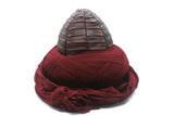 Genuine Leather Bordeaux Ertugrul Ghazi Cap, Original Ertugrul Dirilis Cap, Ottoman Bork Imamah, Dirilis Ertugrul Costume