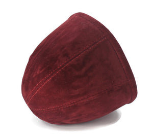 Beautiful Red Velvet Embroidered Kufi Muslim Kufi Takke Peci Kofia Hat Topi, Dervish Clothing, Haqqani Sufi Hat