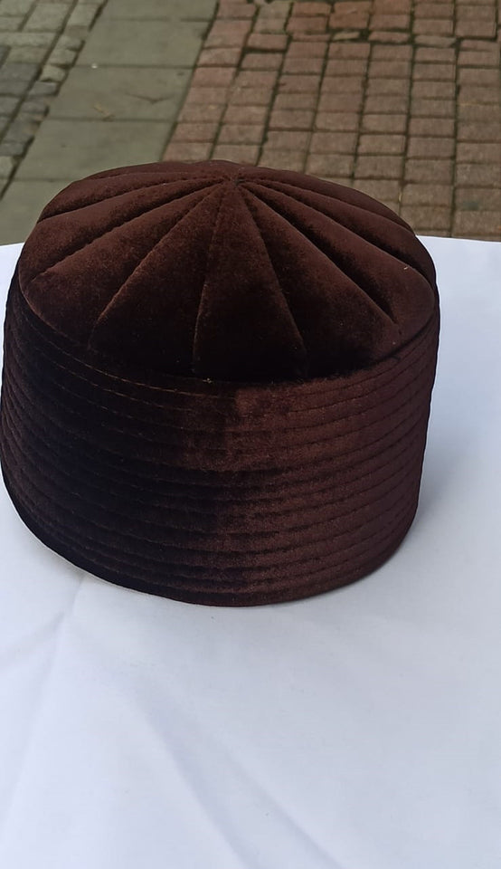 Velvet Brown Rufaiyya Hat, Dervish Hat, Dervish Clothing, Rufai Tariqa Hat, Muslim Cap, Handmade Kufi Cap, Islamic Hat, Islamic Gift