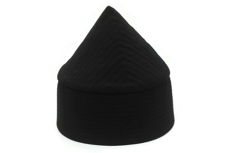 Black Naqshibandi Kufi Muslim Takke Peci Kofia Hat Topi, Dervish Clothing, Haqqani Sufi Hat