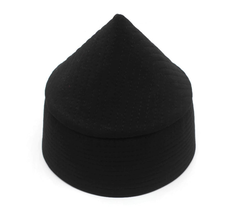 Black Naqshibandi Kufi Muslim Takke Peci Kofia Hat Topi, Dervish Clothing, Haqqani Sufi Hat