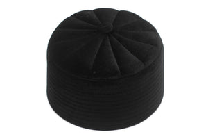 Black Velvet Rufaiyyah Hat, Islamic Kufi Cap, Muslim Mens Clothing, Islamic Gifts