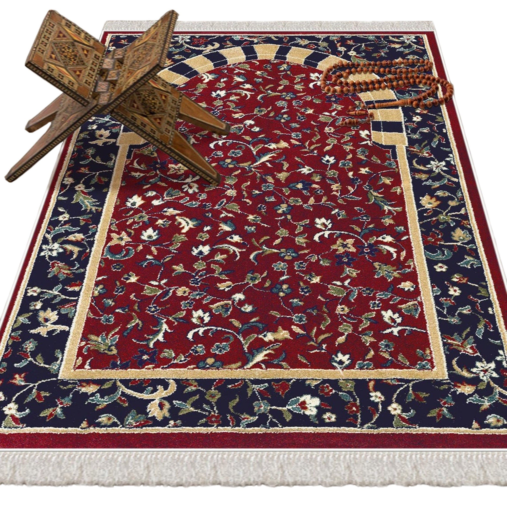 Red Almunawara Rawda Soft Padded Prayer Rug, Cotton Bottom Layer Janamaz, Masjid an Nabawi Soft Prayer factory Rug, Rawdah Sajdah Musalla