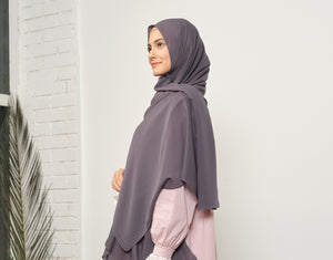 Smoked Gray Dubai Silk Scarf Hijab | Soft Turkish Style Hijab | Muslimah Wear | Muslim Women Clothing | Muslimah Hijab |Shawl| Hijab Fashion