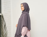 Smoked Gray Dubai Silk Scarf Hijab | Soft Turkish Style Hijab | Muslimah Wear | Muslim Women Clothing | Muslimah Hijab |Shawl| Hijab Fashion