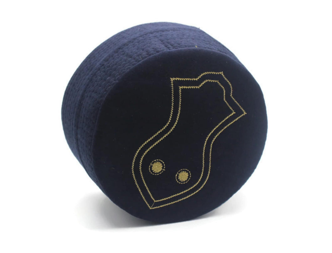 58 cm Dark Blue Nalain Embroidered Kufi, Sandal Muslim Takke Peci Kofia Hat Topi, Muslim Clothing, Islamic Wear, Islamic Gift, Mens Hat