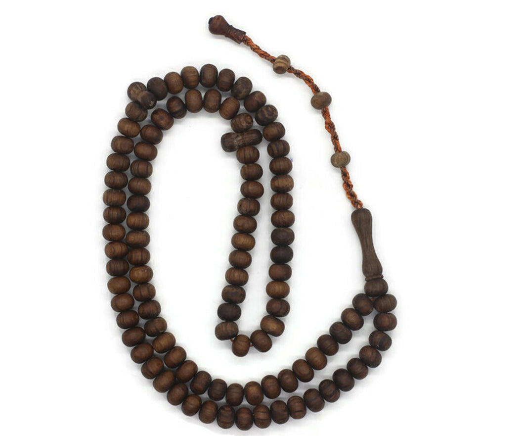 Genuine Dark Melia azedarach Wood Beads, 99 Prayer Beads Misbaha, Tasbeeh Counter Dhikr Tasbih Tasbeeh Tesbih 6x8 mm Dhikr Prayer Beads