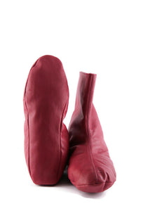 Womens Calfskin Slippers | Burgundy Leather House Shoes | Leather Boots | Winter Socks | Leather Socks | Sandals | Barefoot Slipper Seers