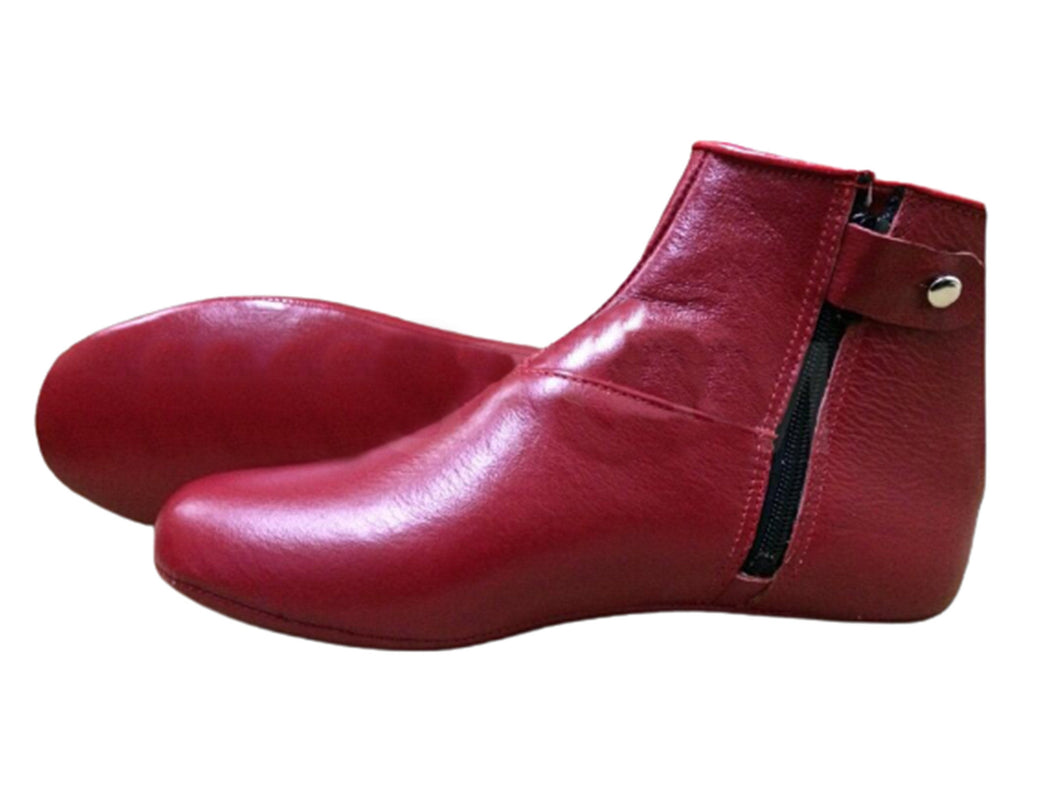 Lux Genuine Leather Red Feet Warmer with Men Size, Winter socks, Foot Warmers, Slippers Islam Mest, Khuffain, Wudu Socks, Halal Socks - islamicbazaar