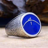 Blue Calligraphy Silver Ring | Personalised Ring | Gift For Him | Personalized Gift | Custom Ring | 925 Sterling Silver | Muslim Gift