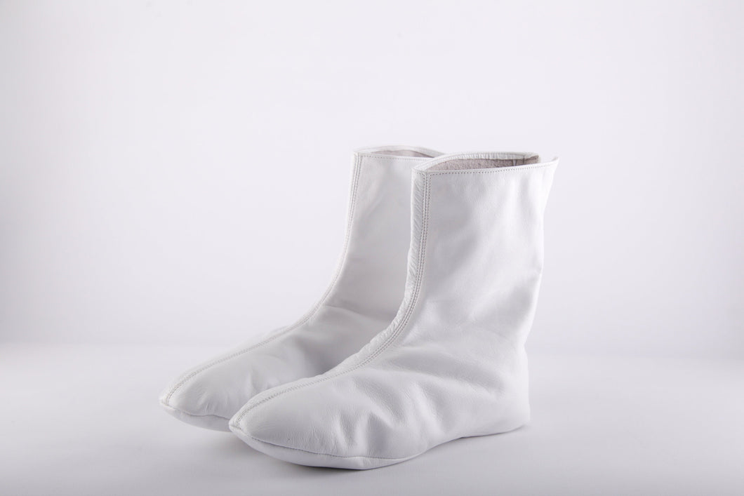 Womens Calfskin Slippers | White Leather House Shoes | Leather Boots | Winter Socks | Leather Socks | Sandals | Barefoot Slipper Seers