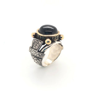 Black Aqeeq Stone Ring Sterling Silver | Silver Ring | Husband Gift | Men Rings | Gift for Him