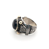 Black Aqeeq Stone Ring Sterling Silver | Silver Ring | Husband Gift | Men Rings | Gift for Him