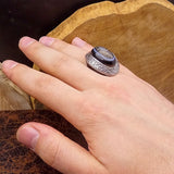 Special Black Agate Stone Silver Ring | Gift For Him | Custom Ring | Gift For Him | Ottoman | 925 Sterling Silver | Groom Gifts