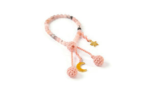 Pink Moonstone Tasbih for Children, 33 Beads Dhikr Misbaha for Kids, Islamic Education for Kids, Eid Gift, Ramadan Subha