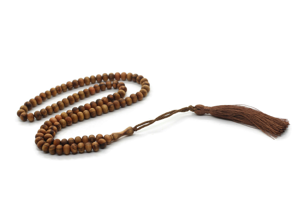 Genuine Olive Wood Dhikr Beads, 100 Prayer Beads Misbaha Tasbih Tasbeeh Tesbih 5x7 mm Zhikr Prayer Beads, Naqshbandi Tijani tasbih subha