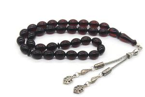 Fire Red Amber Bakelite Catalin | 33 Bead Prayer Beads | Fire Amber Tasbih | Misbaha | Rosary | Islamic Gift | Gift For Him | Misbaha