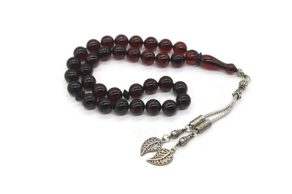 Fire Red Amber Bakelite Catalin | 33 Bead Prayer Beads | Fire Amber Tasbih | Misbaha | Rosary | Islamic Gift | Gift For Him | Misbaha