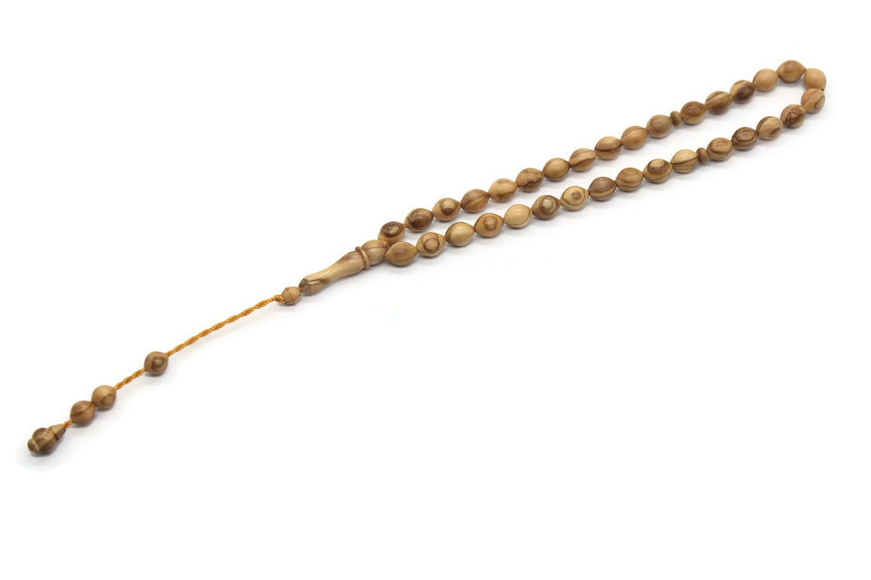 Genuine Olive Wood Beads, 33 Prayer Beads Misbaha Tasbih Tasbeeh Tesbih 8x11mm Dhikr Prayer Beads