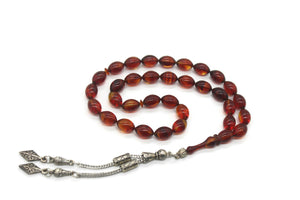 Fire Red Amber Bakelite Catalin | 33 Bead Prayer Beads | Fire Amber Tasbih | Misbaha | Rosary | Islamic Gift | Gift For Him | Misbaha